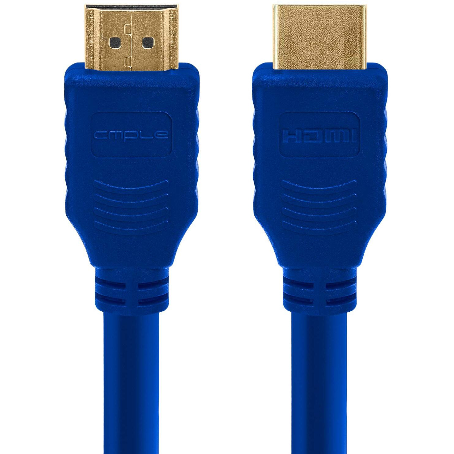 Cmple - HDMI Cable 10FT High Speed HDTV Ultra-HD (UHD) 3D, 4K @60Hz, 18Gbps 28AWG HDMI Cord Audio Return 10 Feet Blue