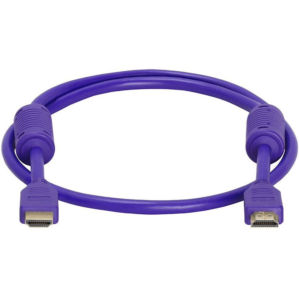 Cmple - HDMI Cable 3FT High Speed HDTV Ultra-HD (UHD) 3D, 4K @60Hz, 18Gbps 28AWG HDMI Cord Audio Return 3 Feet Purple