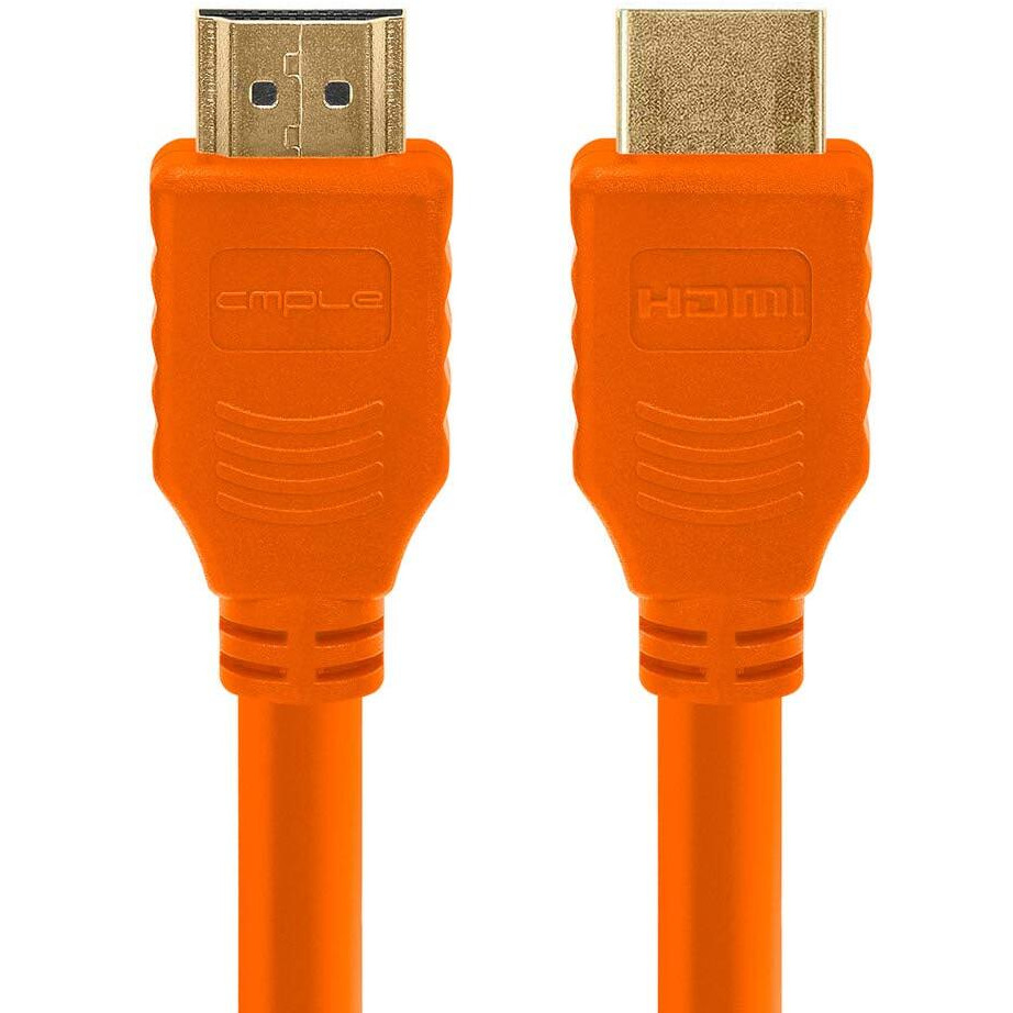 Cmple - HDMI Cable 1.5FT High Speed HDTV Ultra-HD (UHD) 3D, 4K @60Hz,18Gbps 28AWG HDMI Cord Audio Return 1.5 Feet Orange