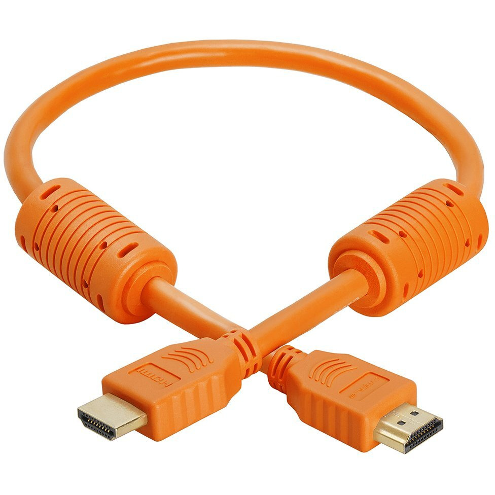 Cmple - HDMI Cable 1.5FT High Speed HDTV Ultra-HD (UHD) 3D, 4K @60Hz,18Gbps 28AWG HDMI Cord Audio Return 1.5 Feet Orange