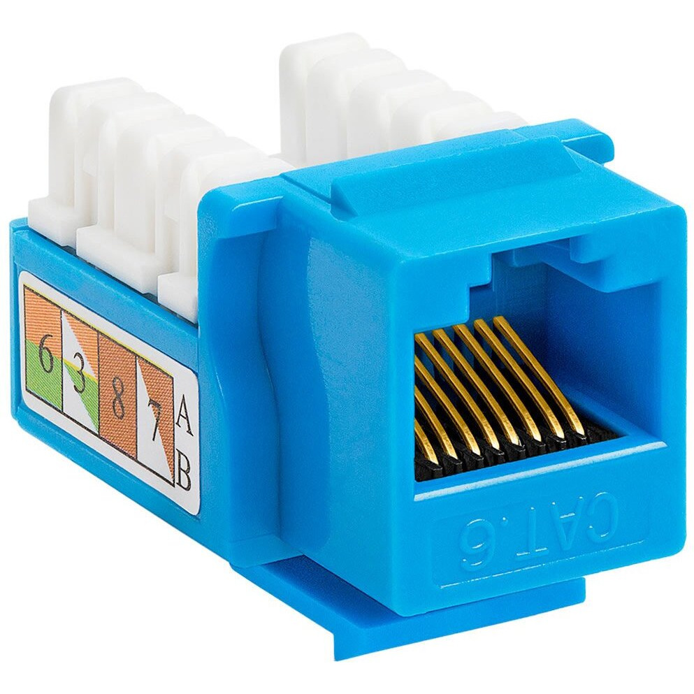 Cat6 Punch Down Keystone Jack - Blue