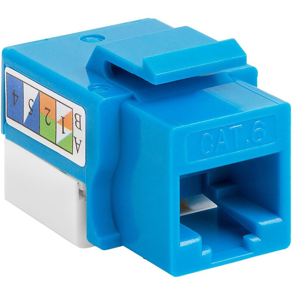 Cat6 Punch Down Keystone Jack - Blue