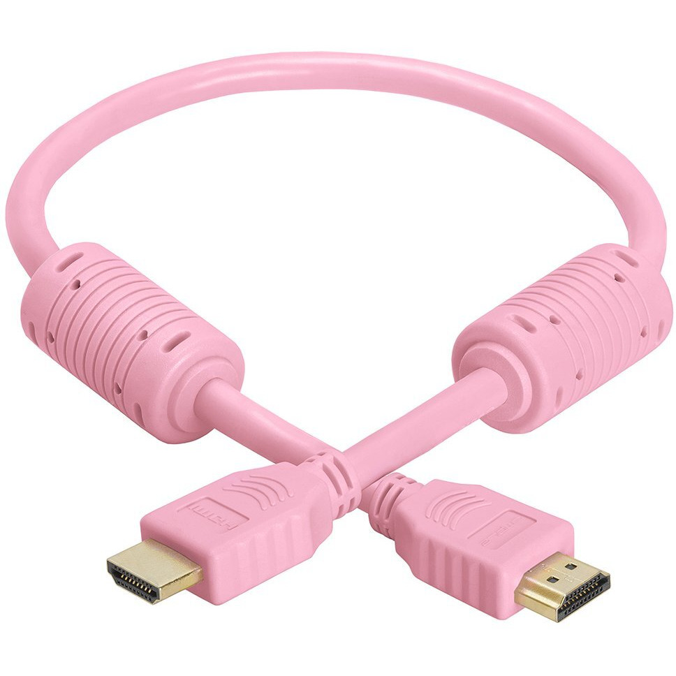 Cmple - HDMI Cable 1.5FT High Speed HDTV Ultra-HD (UHD) 3D, 4K @60Hz, 18Gbps 28AWG HDMI Cord Audio Return 1.5 Feet Pink