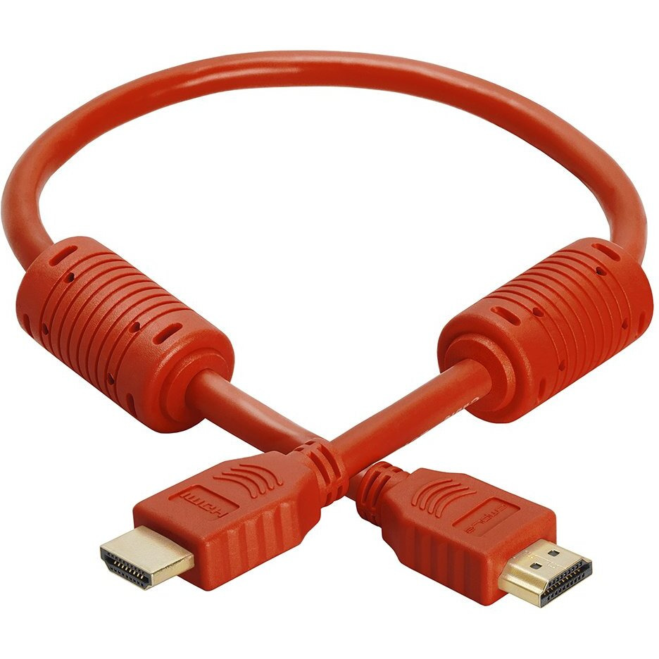 Cmple - HDMI Cable 1.5FT High Speed HDTV Ultra-HD (UHD) 3D, 4K @60Hz,18Gbps 28AWG HDMI Cord Audio Return 1.5 Feet Red