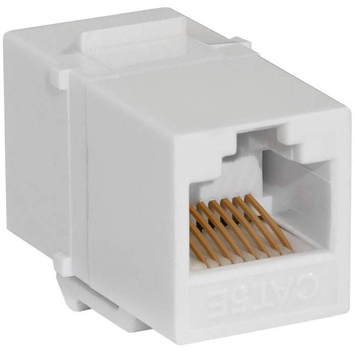 Cmple - Cat5e Inline Coupler Type Keystone Jack, Female to Female RJ45 Inline Coupler for Computer Networks, Laptops, Monitors - White