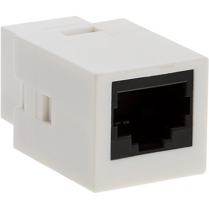 Cmple - Cat5e Inline Coupler Type Keystone Jack, Female to Female RJ45 Inline Coupler for Computer Networks, Laptops, Monitors - White