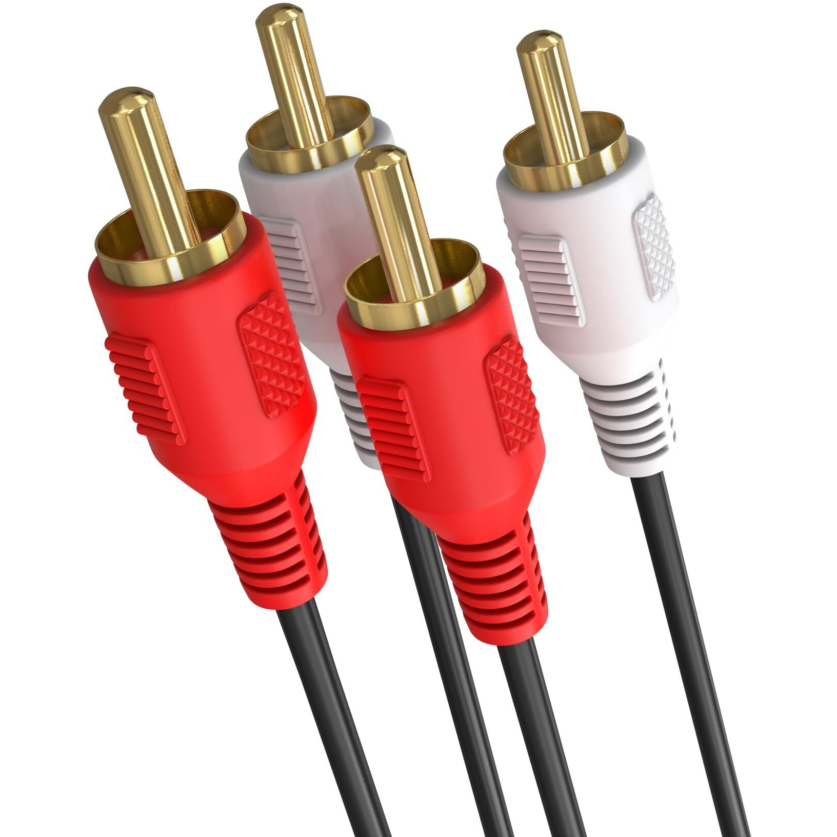 Cmple - 2 RCA Male to 2 RCA Male Stereo Audio Cable - Double RCA Stereo Cable/Cord - Gold Plated for Home Theater, HDTV, AV Receivers, Amplifiers, Gaming Consoles, Hi-Fi Systems, RCA Cable - 1.5 FT