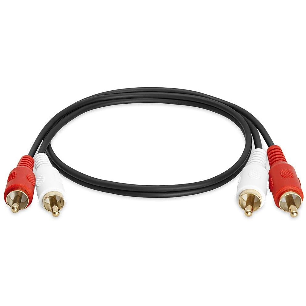 Cmple - 2 RCA Male to 2 RCA Male Stereo Audio Cable - Double RCA Stereo Cable/Cord - Gold Plated for Home Theater, HDTV, AV Receivers, Amplifiers, Gaming Consoles, Hi-Fi Systems, RCA Cable - 1.5 FT