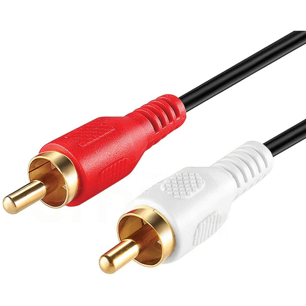 Cmple - 2 RCA Male to 2 RCA Male Stereo Audio Cable - Double RCA Stereo Cable/Cord - Gold Plated for Home Theater, HDTV, AV Receivers, Amplifiers, Gaming Consoles, Hi-Fi Systems, RCA Cable - 1.5 FT