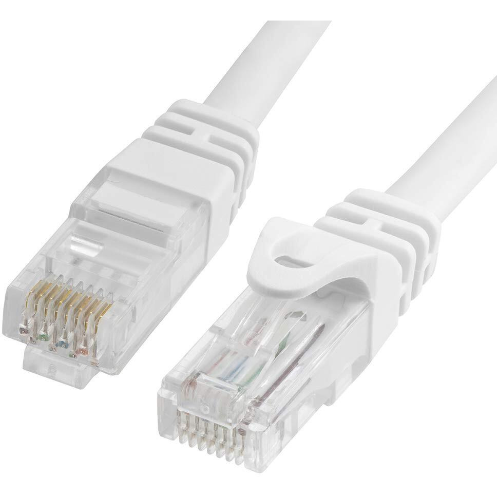 Cmple Cat6 Ethernet Cable 10Gbps - Computer Networking Cord with Gold-Plated RJ45 Connectors, 550MHz Cat6 Network Ethernet LAN Cable Supports Cat6, Cat5e, Cat5 Standards - 25 Feet White