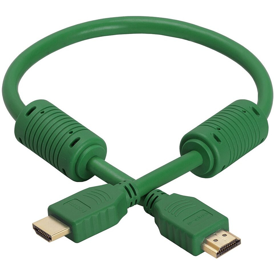 Cmple - HDMI Cable 1.5FT High Speed HDTV Ultra-HD (UHD) 3D, 4K @60Hz, 18Gbps 28AWG HDMI Cord Audio Return 1.5 Feet Green