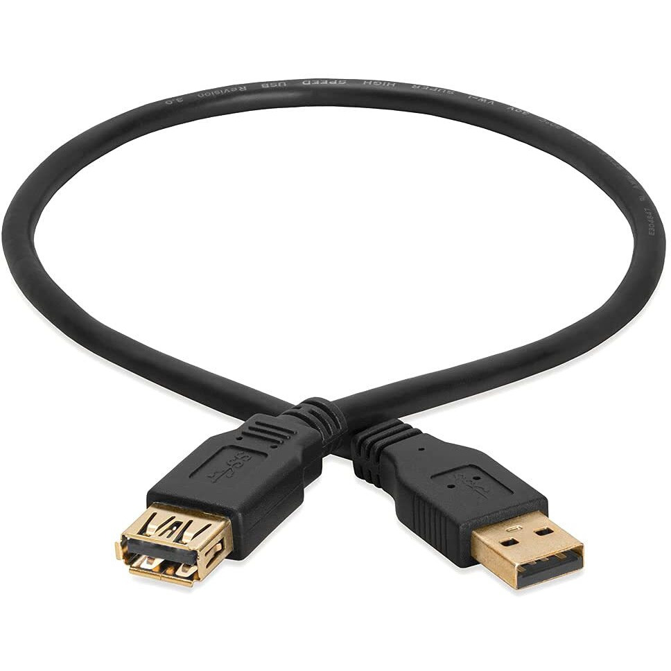USB 3.0 A Male to A Female extension cable gold-plated - 1.5 Feet