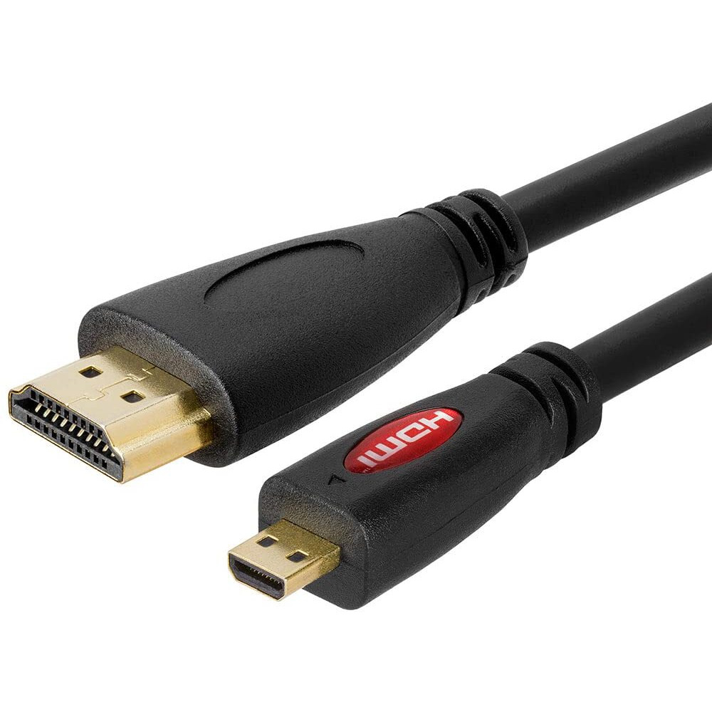 Cmple - Micro HDMI to HDMI Cable Adapter Male to Male High Speed Supports 3D 4K 60Hz 1080P Ethernet Audio Return 10 Feet