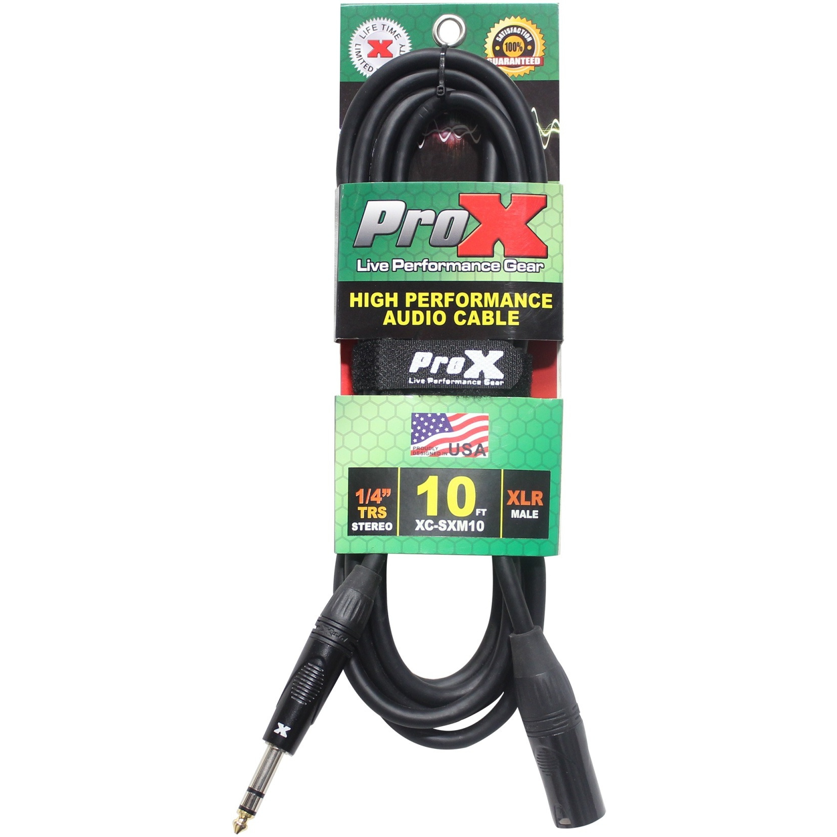 ProX XC-SXM10 10 Ft. Balanced XLR3-M to 1/4 TRS-M High Performance Audio Cable