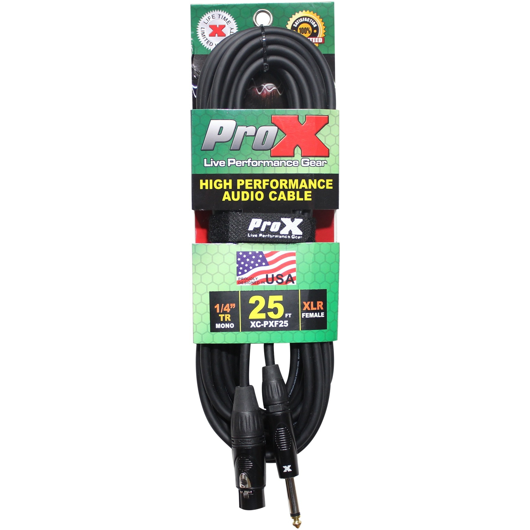 ProX XC-PXF25 25 Ft. Unbalanced 1/4" TS to XLR3-F High Performance Audio Cable