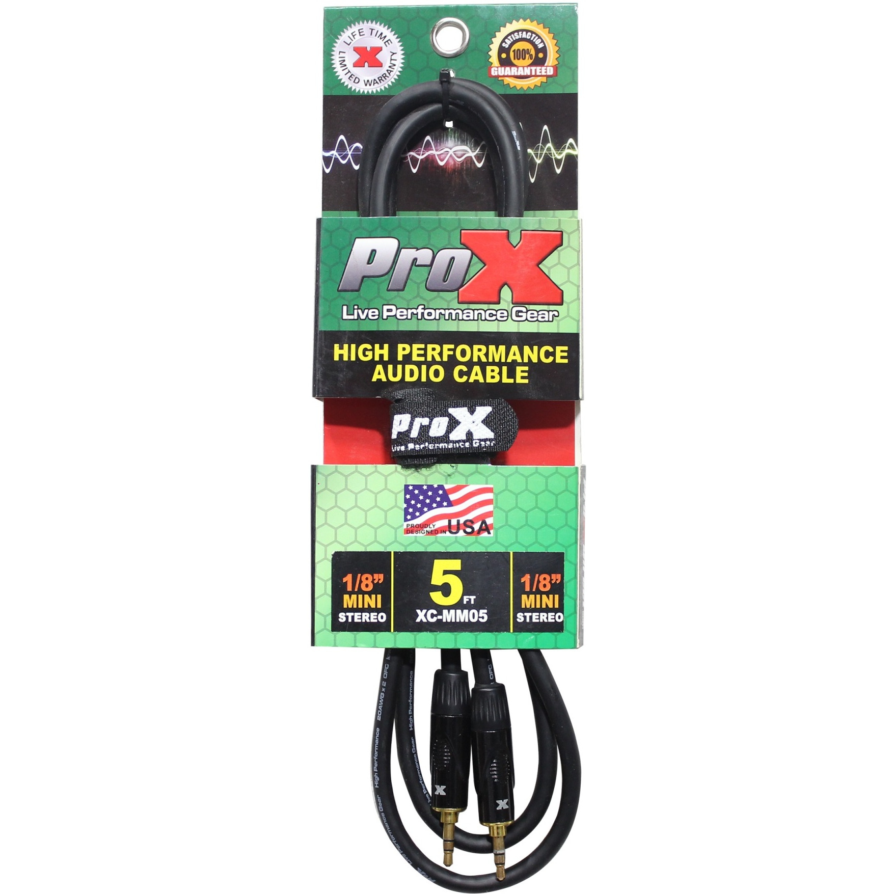 ProX XC-MM05 5 Ft. Balanced TRS-M Mini 1/8" to TRS-M Mini 1/8" High-Performance Audio Cable