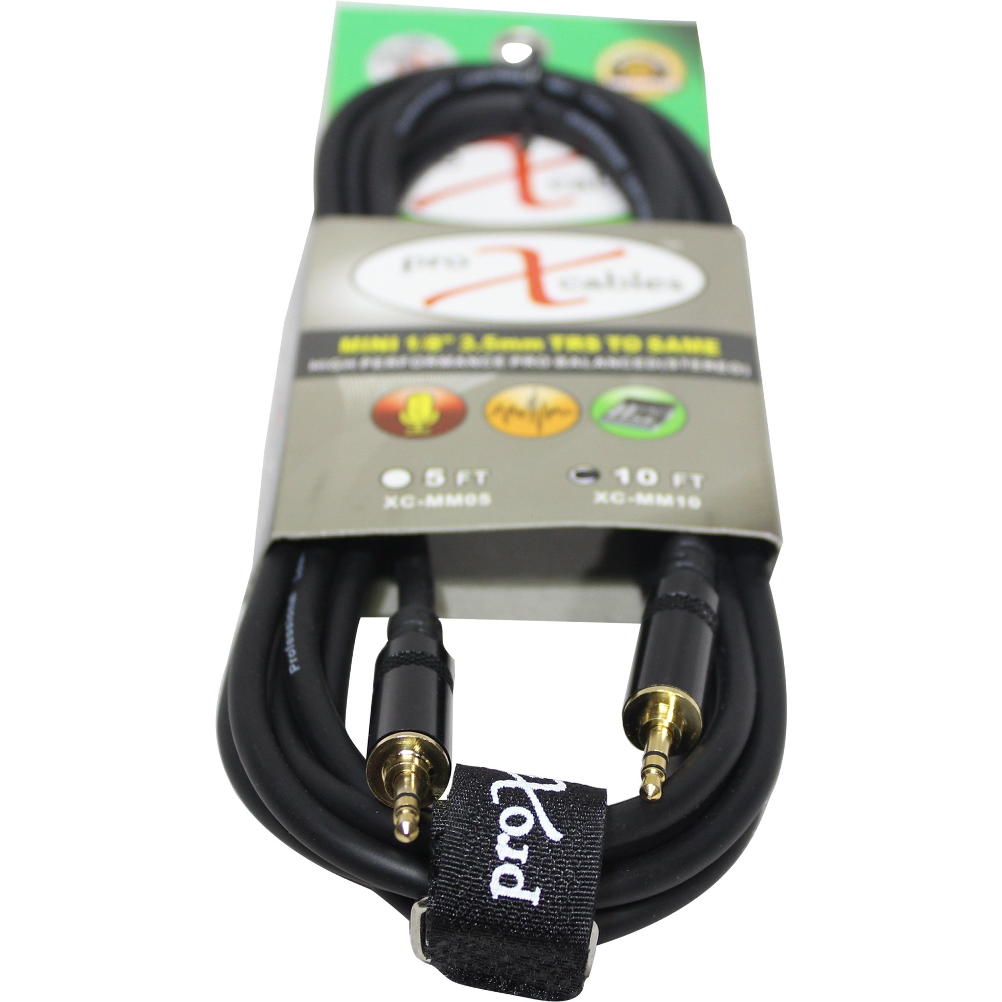 ProX XC-MM10 10 Ft. Balanced TRS-M Mini 1/8" to TRS-M Mini 1/8" High Performance Audio Cable