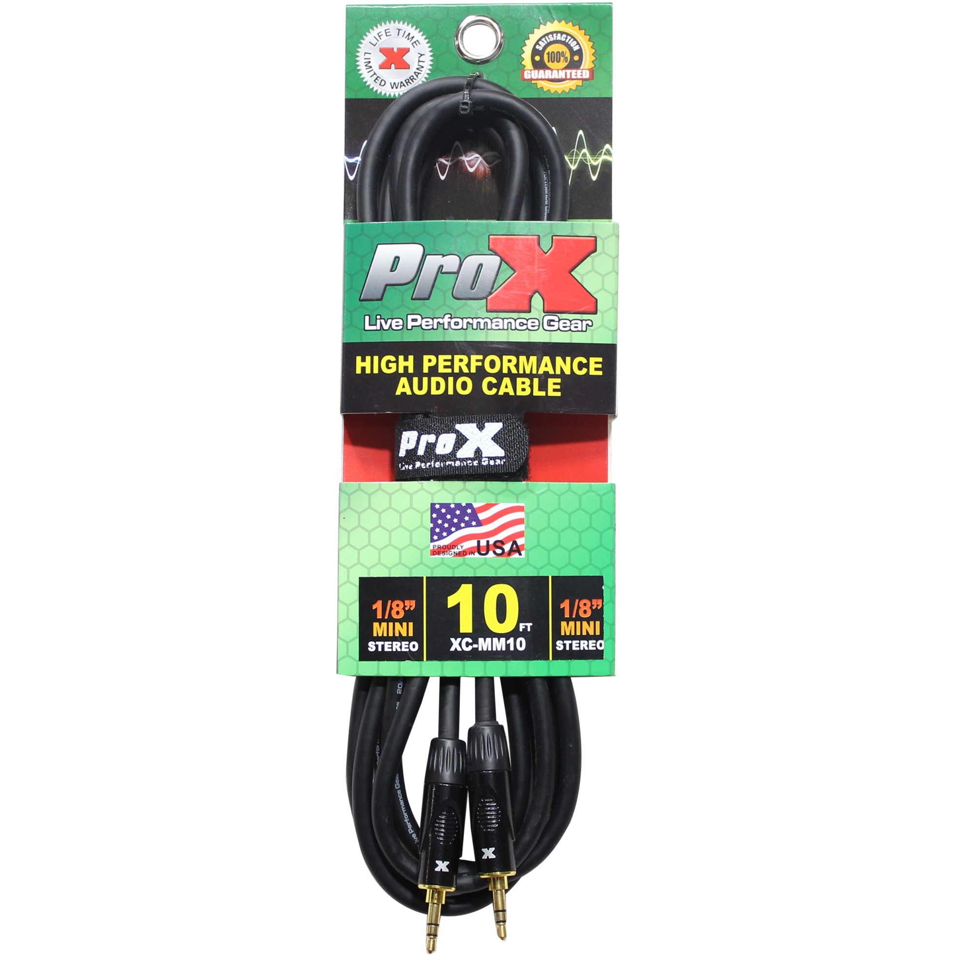 ProX XC-MM10 10 Ft. Balanced TRS-M Mini 1/8" to TRS-M Mini 1/8" High Performance Audio Cable