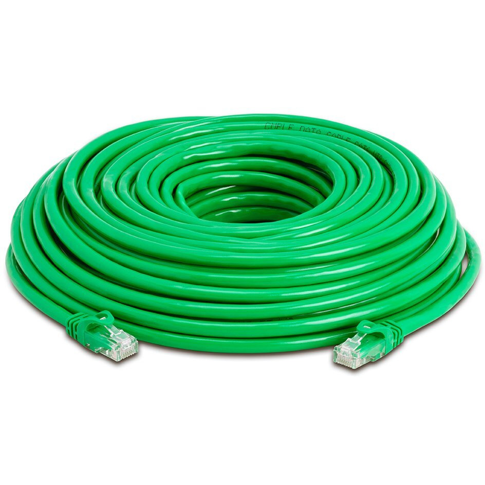 Cmple Cat6 Ethernet Cable 10Gbps - Computer Networking Cord with Gold-Plated RJ45 Connectors, 550MHz Cat6 Network Ethernet LAN Cable Supports Cat6, Cat5e, Cat5 Standards - 75 Feet Green