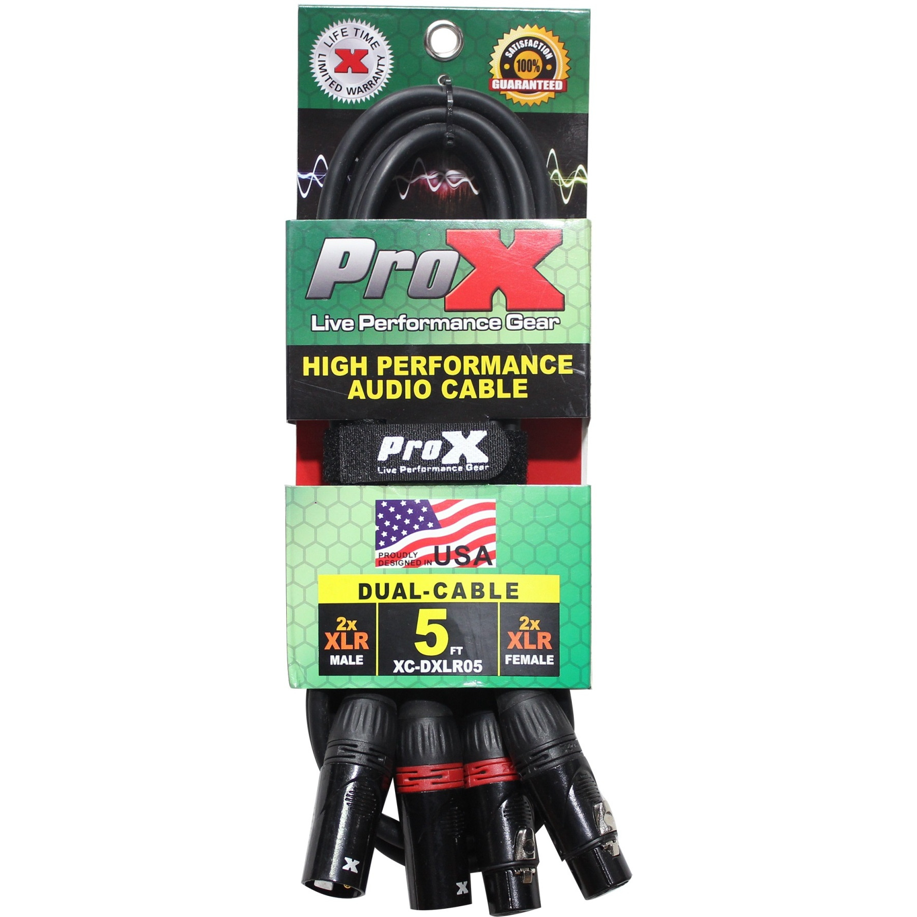 ProX XC-DXLR05 5' Ft. Balanced Dual XLR-M to Dual XLR-F High Performance Audio Cable