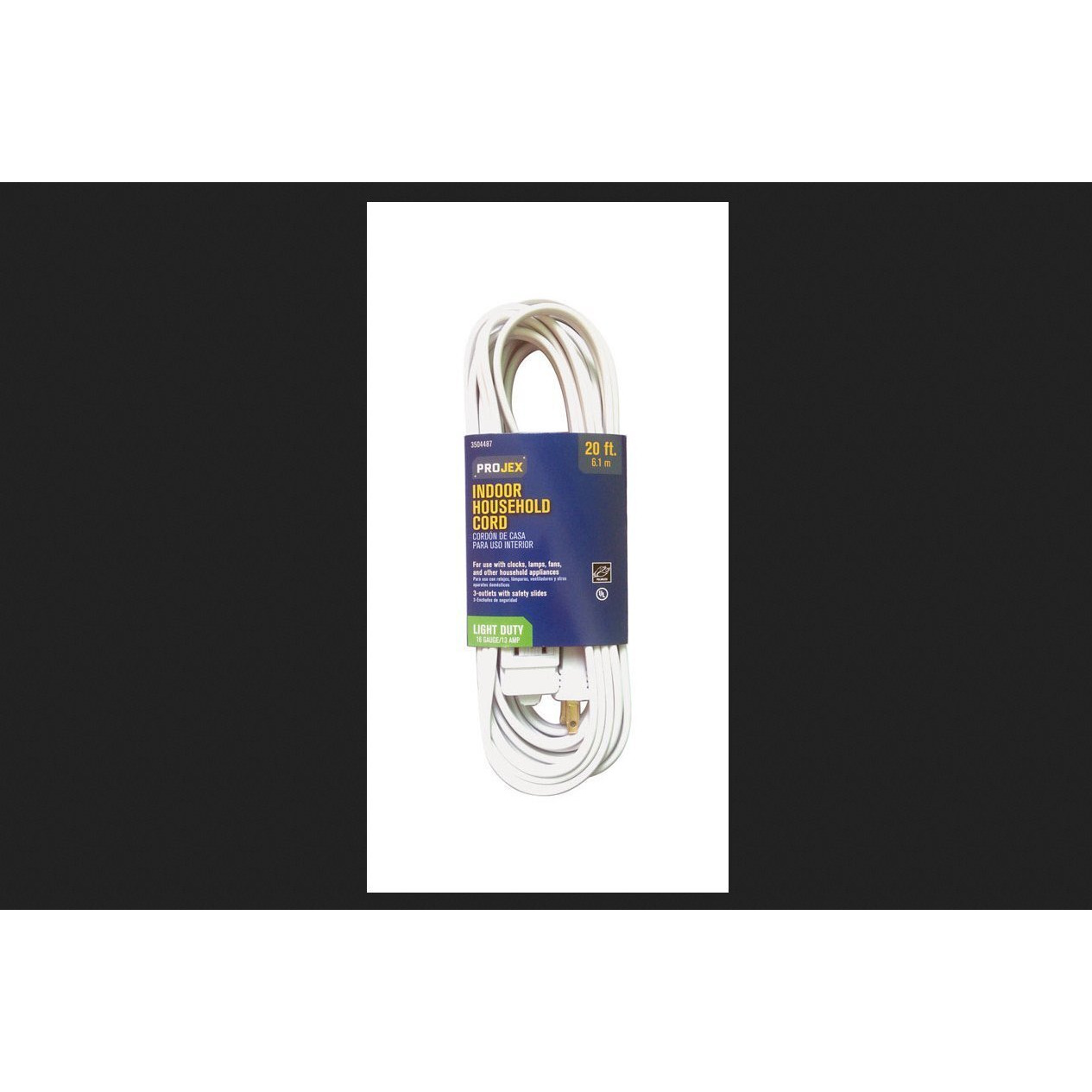 CORD EXTN 16/2SPT-2WHT20 (Pack of 1)