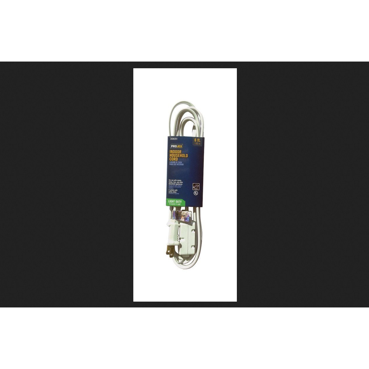 CORD EXTN16/2SPT2 6' WHT (Pack of 1)