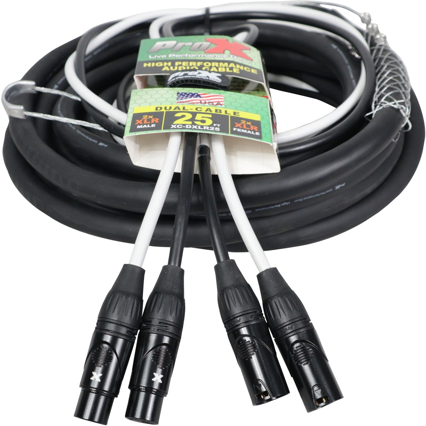 25 Ft. Balanced Dual XLR-M to Dual XLR-F High Performance Audio Cable