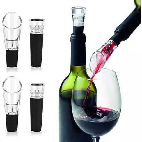 Pour And Preserve Wine Bottle Spouts And Stoppers Set Of 4(D0102HEYVBA.)