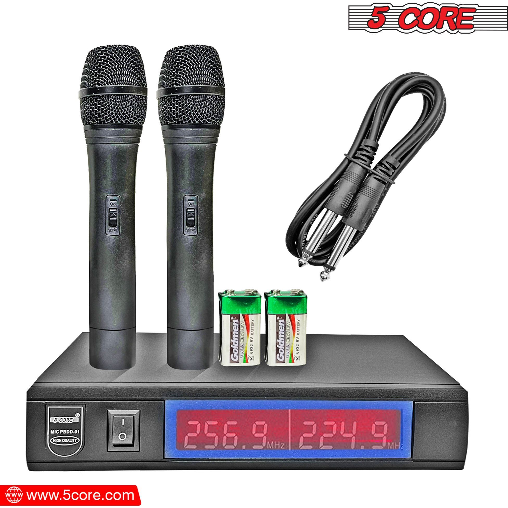 5core VHF Dual channel DIgITAL 2 Pieces Wireless Microphone System Receiver & Hand Mic WM PBDD 01(D0102HRHM0J)