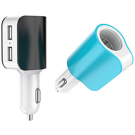 Dual USB car charger with access to cigarette Lighter Port(D0102HEYJAU)
