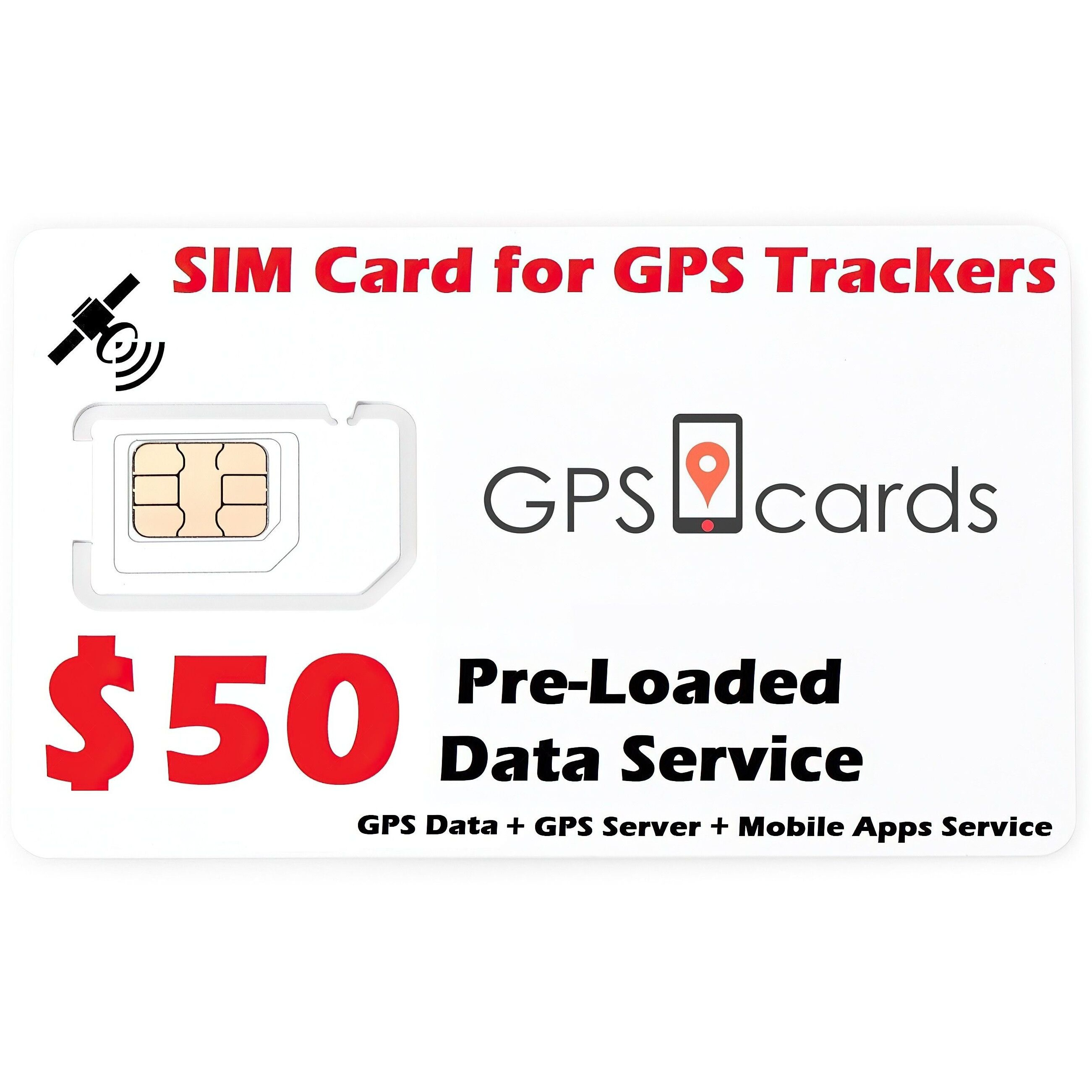 50 GPScards GPS Tracker SIM Card - Pet Senior Kid Child Car 4G Tracking Device