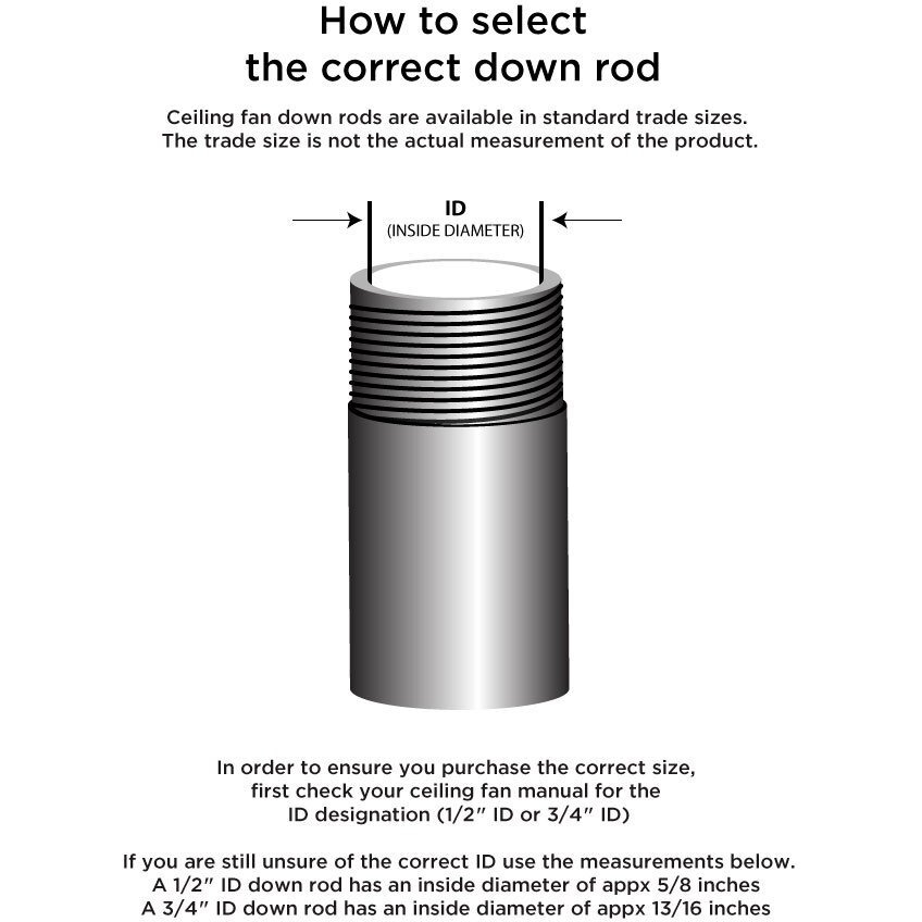 DOWNROD 3/4"&quotID 24"" WHT (Pack of 1)