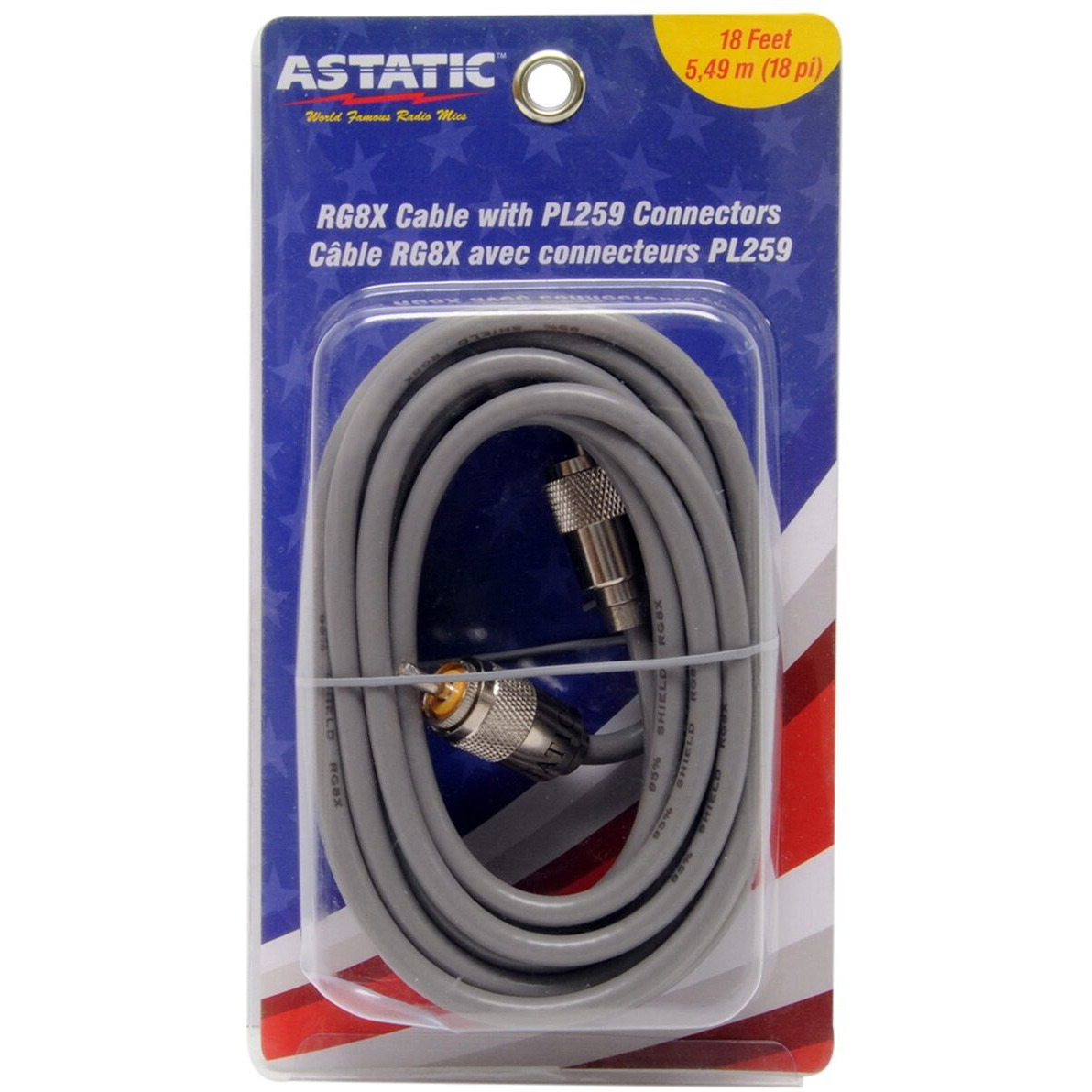 ASTATIC MINI 8 COAX 18FT GRAY