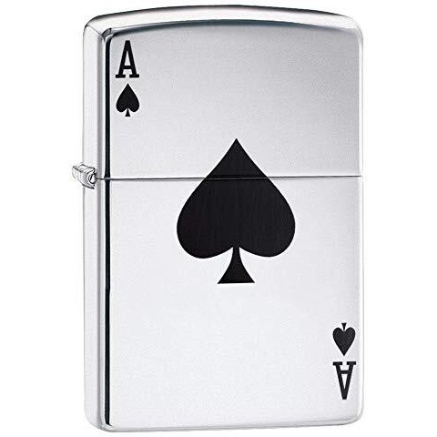 Zippo Windproof Lighter Simple Spade Design High Polish Chrome