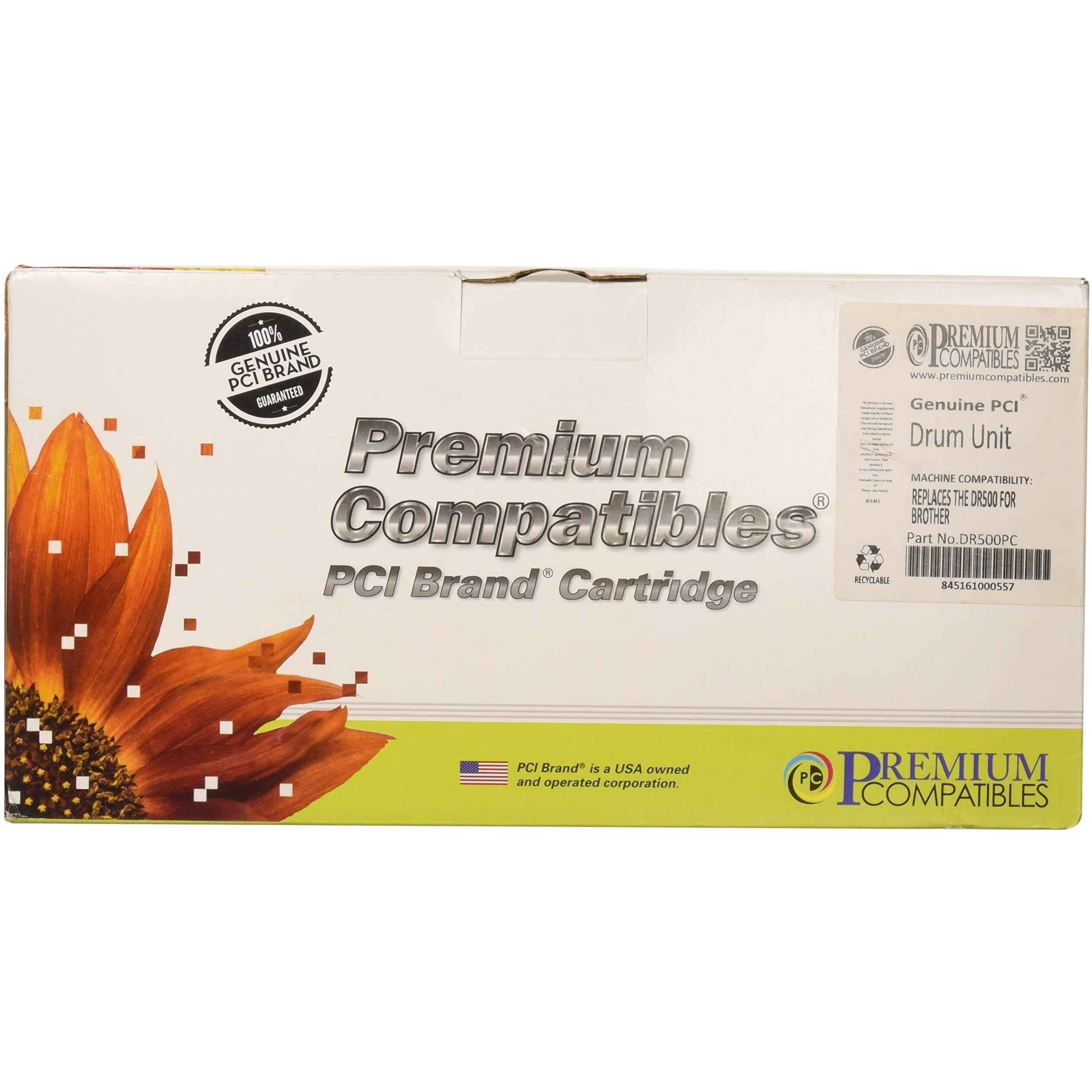PCI Brand Brother DR500PC New Compatible Replacement For Brother DR500 Photoreceptor Drum Unit 20000 Page Yield