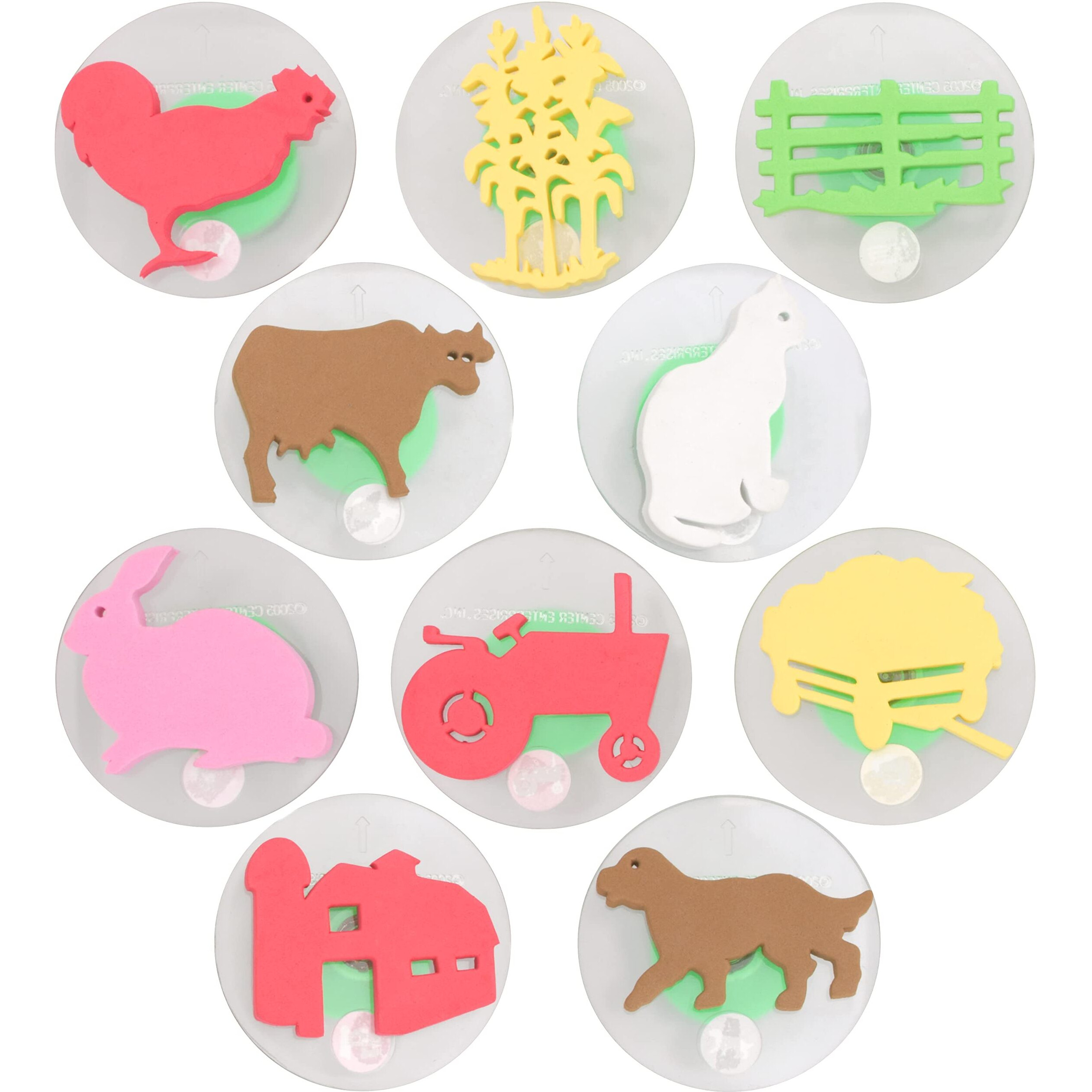 Ready2Learn Giant Farm Adventures Stamps, 3 Inches, Set of 10