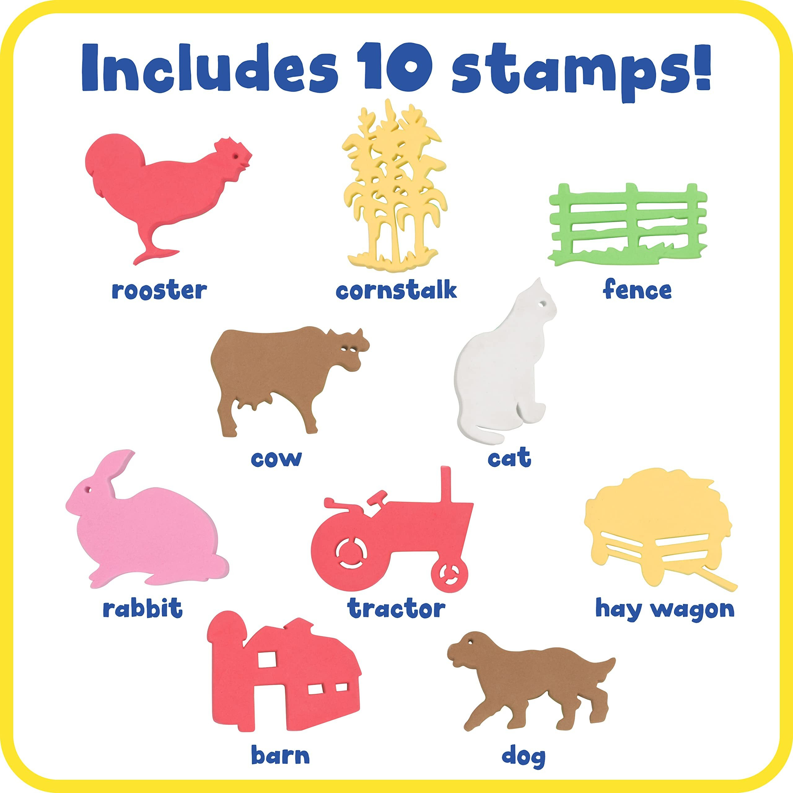 Ready2Learn Giant Farm Adventures Stamps, 3 Inches, Set of 10
