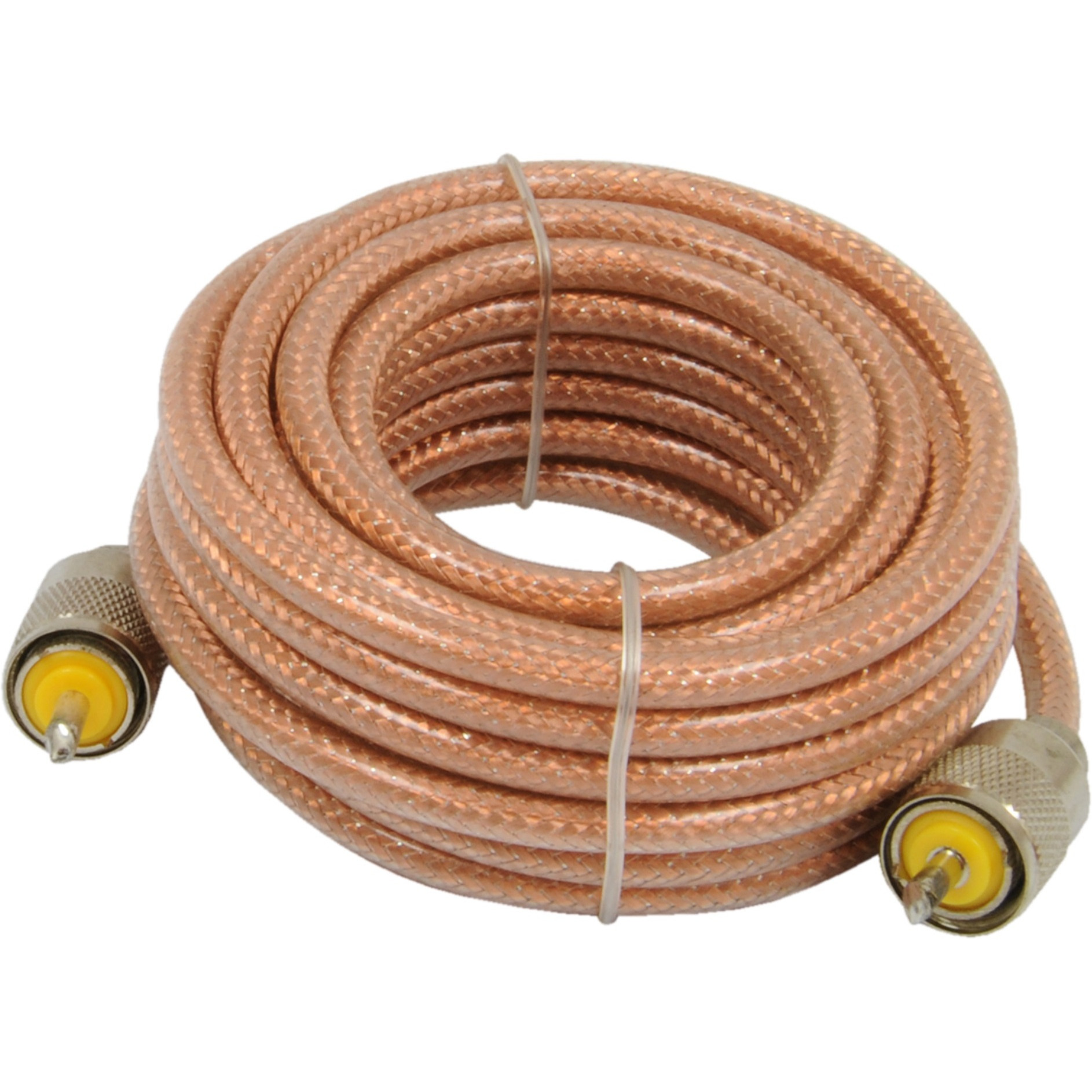 RoadPro RP-8X18CL 18ft Mini-8 PL-259 Coaxial Cable for CB Antenna Standard Connectors Coax Cable 18 Feet Clear