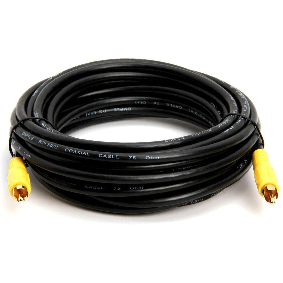 Cmple - 25FT RCA Subwoofer Cable (1 RCA Male to 1 RCA Male Composite Audio/Video Cord) S/PDIF Coaxial Cable, Digital Aud