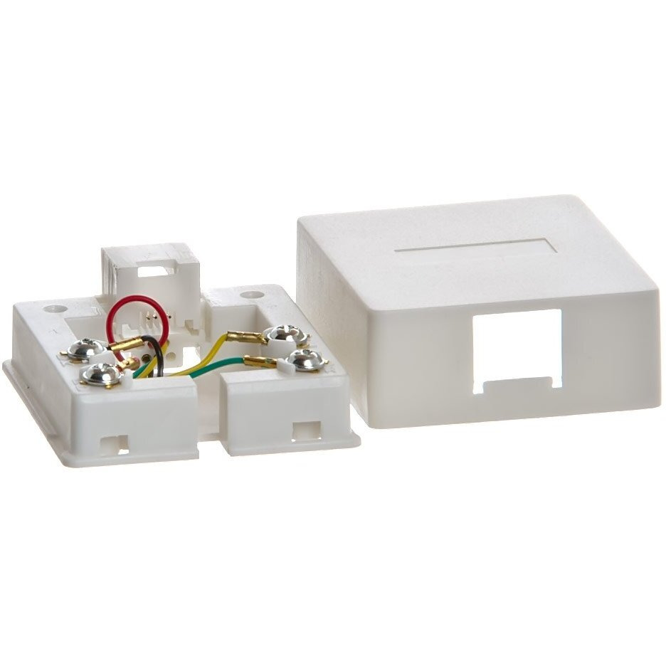 Phone Surface Mount 6P4C - 1port - WHITE