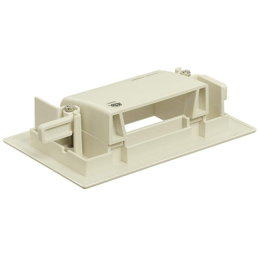 DataComm 45-0009-LA Recessed Easy Mount Low-Voltage Cable Wall Plate - Slim Fit, Almond