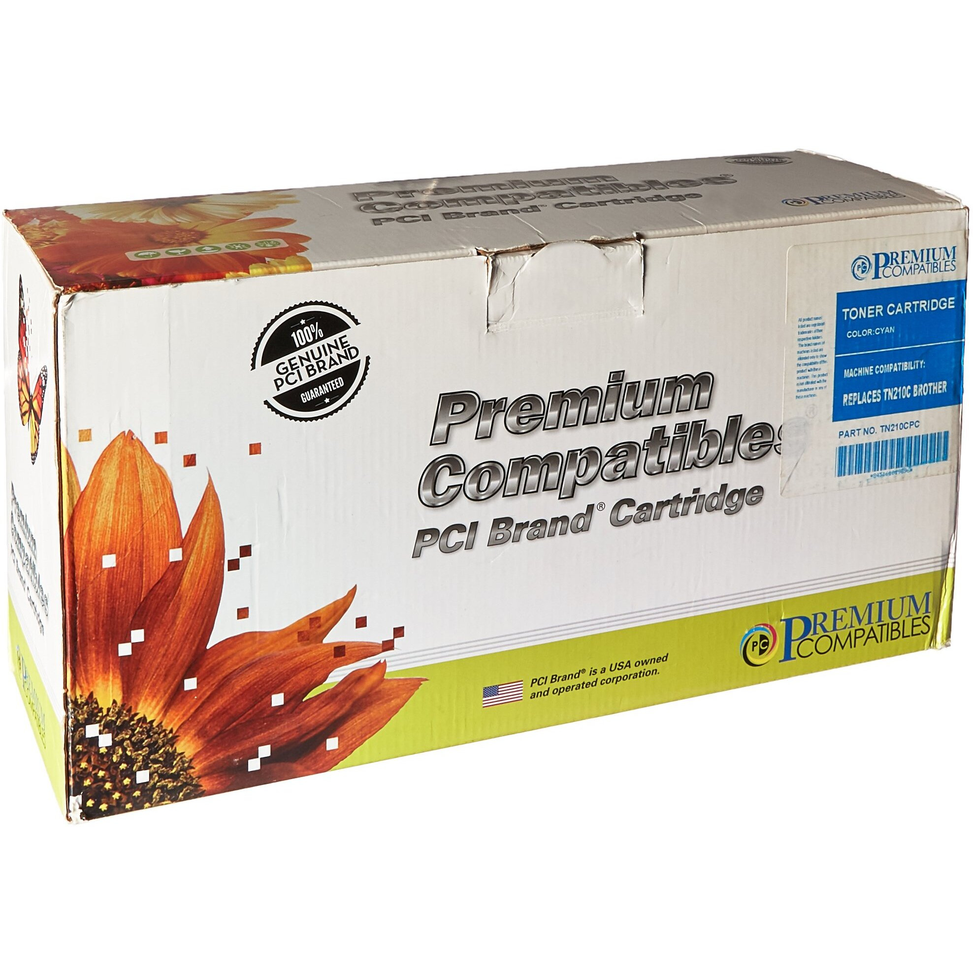 PCI Brand Brother TN210CPC New Compatible Replacement For Brother TN210C Cyan Toner Cartridge 1400 Page Yield