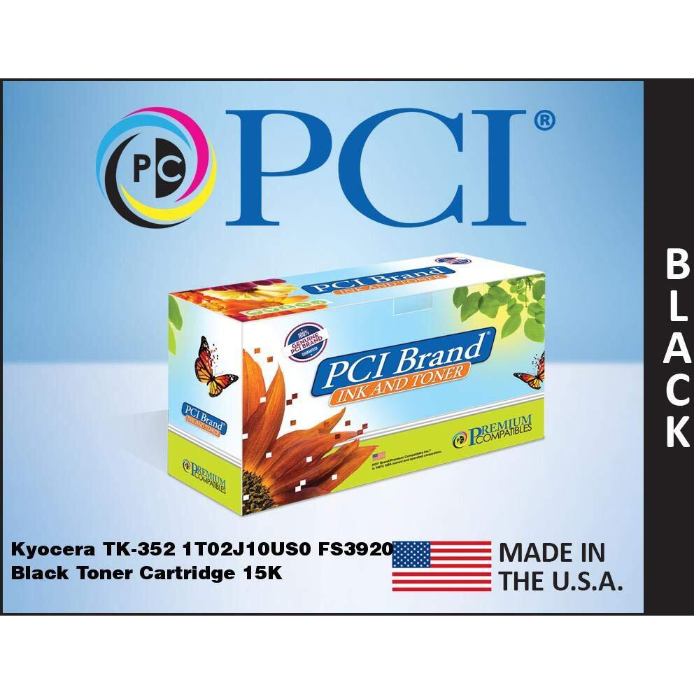 PCI Brand Kyocera TK-352 1T02J10US0 Black Toner Cartridge 15K Pg Yield for Copystar FS-3640, Kyocera-Mita FS-3040, FS-3140, FS-3540, FS-3640, FS-3920