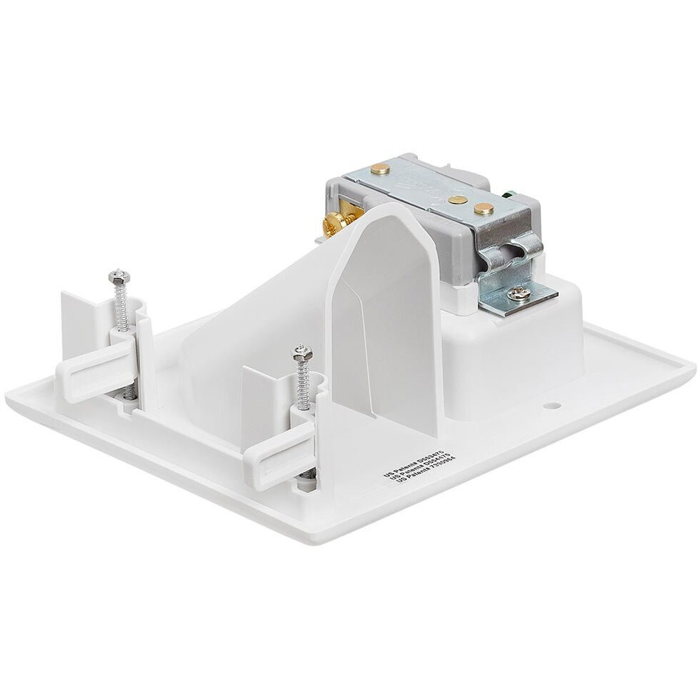 DataComm 45-0021-WH Recessed Low-Voltage Cable Wall Plate With Recessed AC Power - White