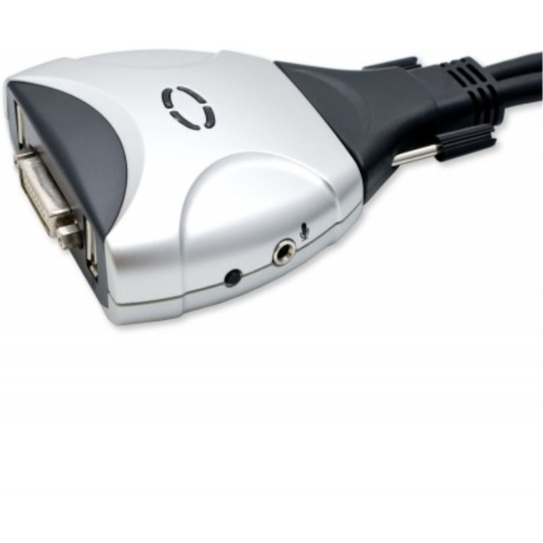USB Interface, 2x Ports DVI Cable KVM Switch, Compact Design, Video up to 1920x1200 Pixels, with Audio