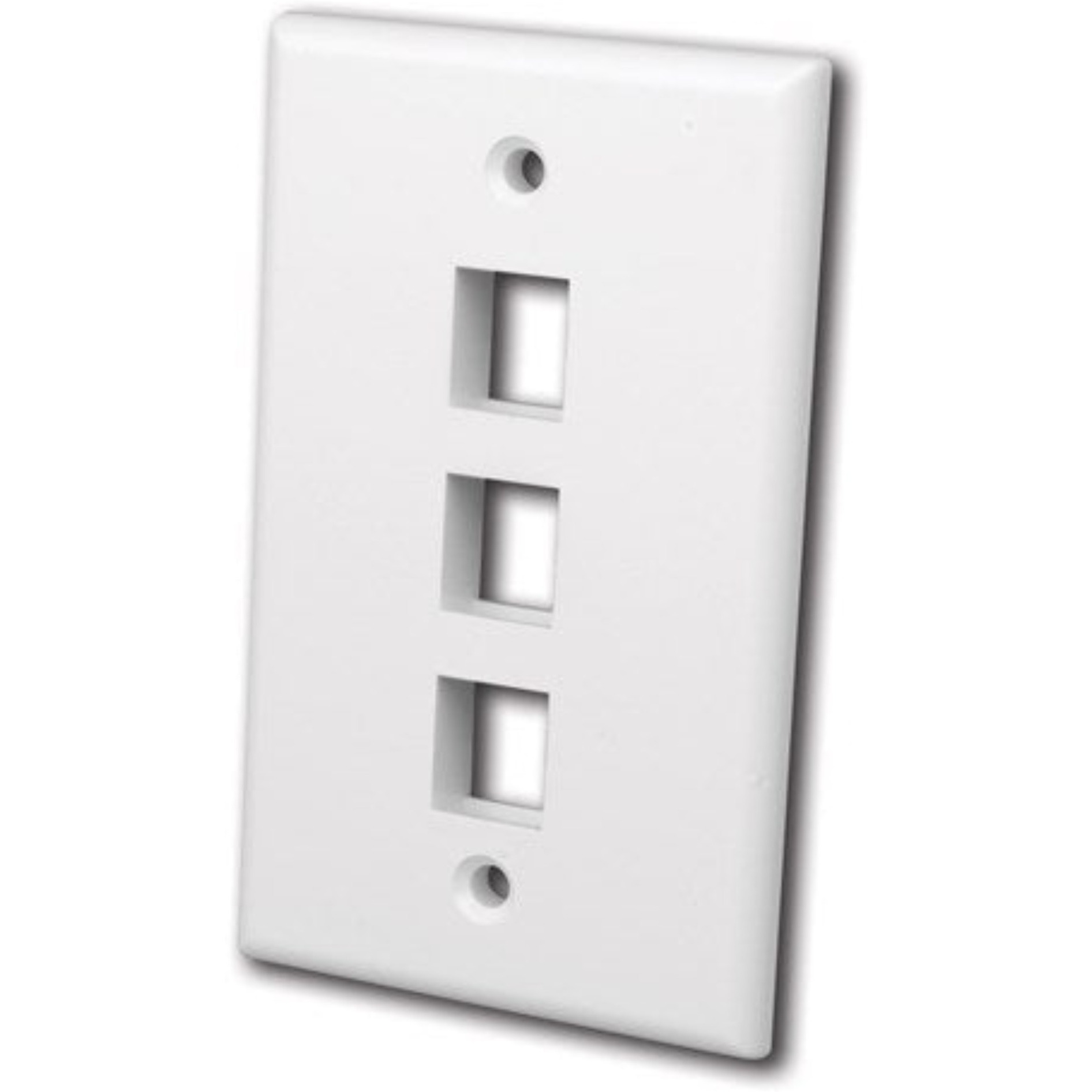 MultiMedia Keystone Wall Plate 3 Port White