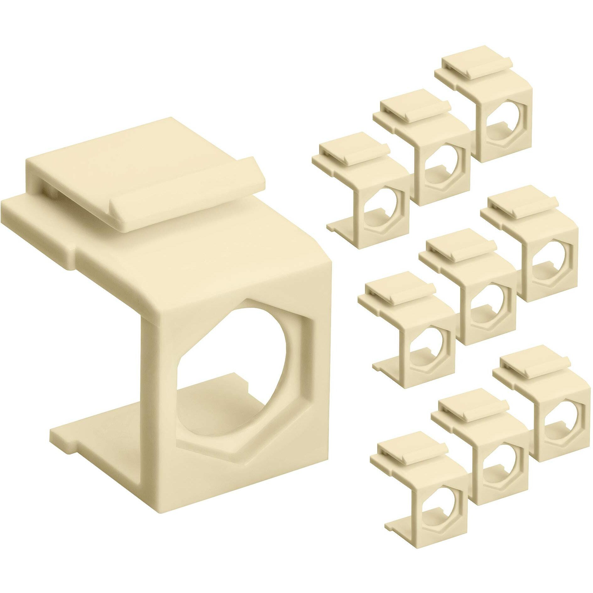 Blank Insert For F Type Connector - 10pcs Pack Ivory