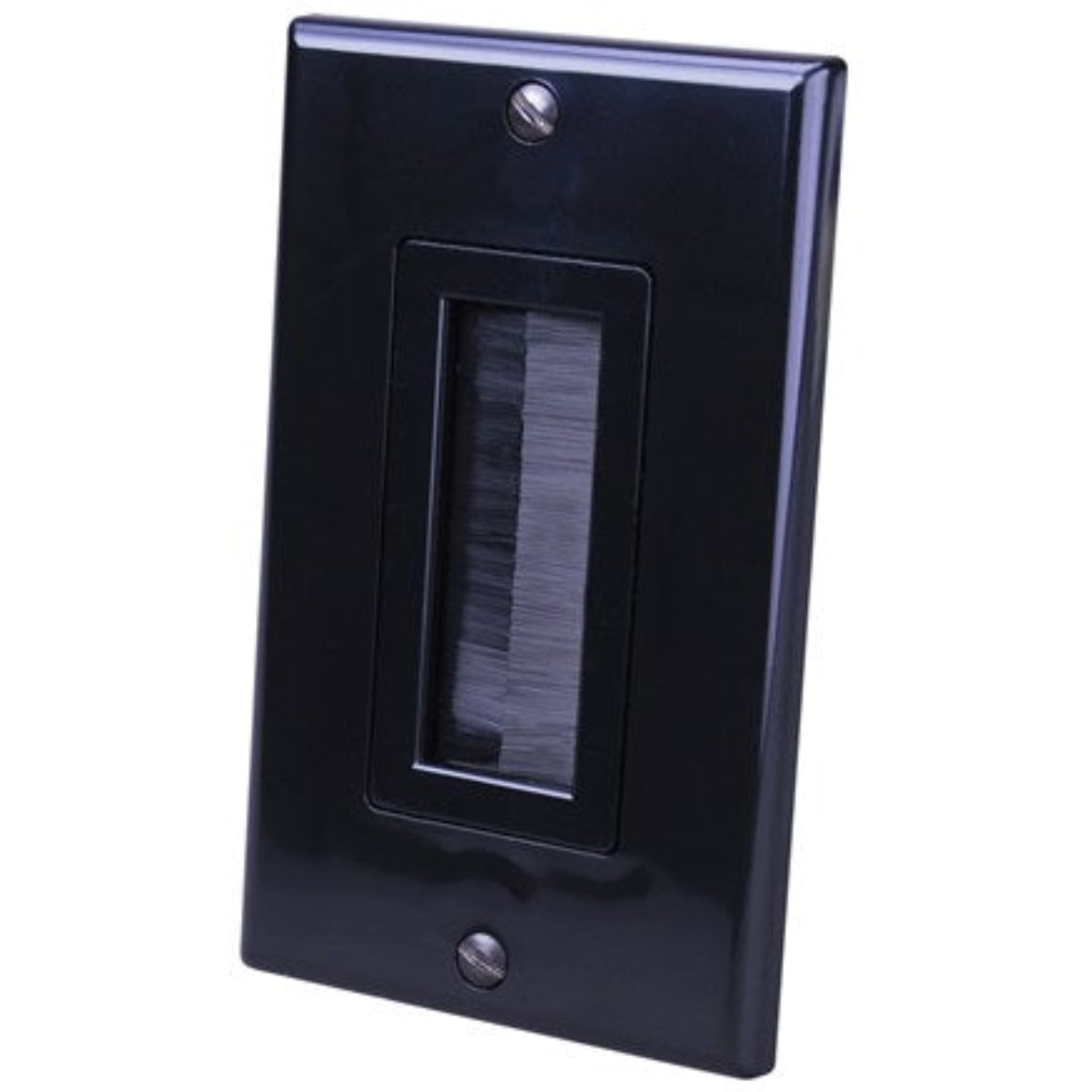 Decor Brush Bulk Cable Wall Plate Single Black