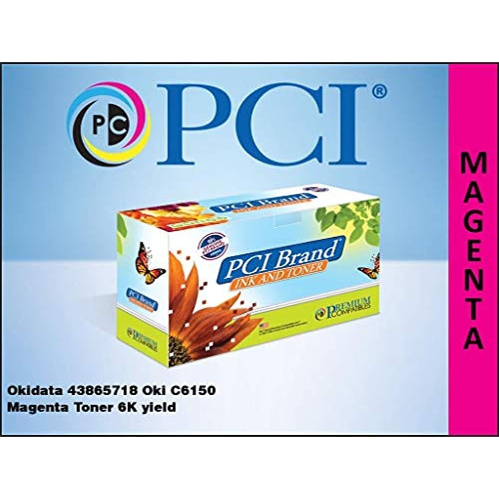 PCI Brand Okidata 43865718-PCI New Compatible Replacement For Okidata 43865718 Magenta Toner Cartridge 6000 Page Yield
