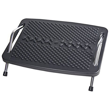 Foot Rest with Metal Support, Ergonomic Design, Comfortable Massage Function, Tilt Angle Slides